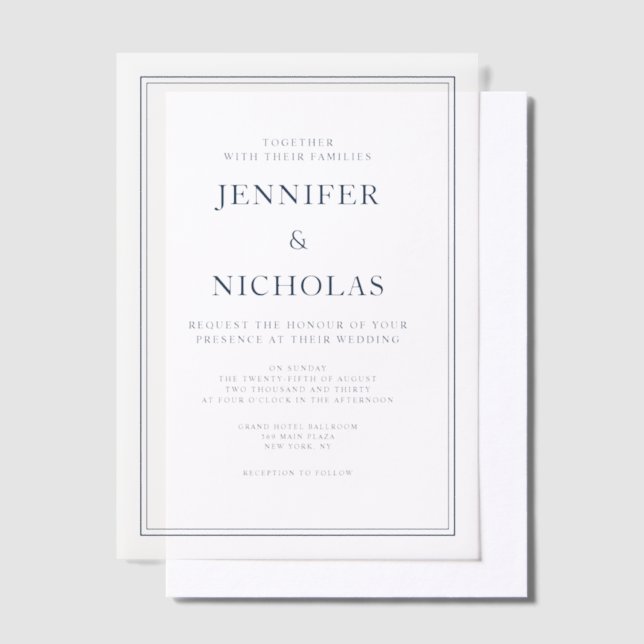 Elegant Classic Formal Navy Blue Wedding (Versetzt)