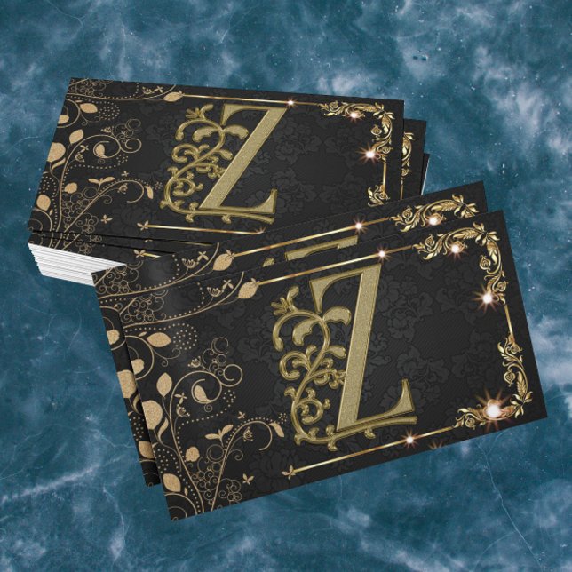 Elegant Classic Gold Monogram Visitenkarte (Von Creator hochgeladen)