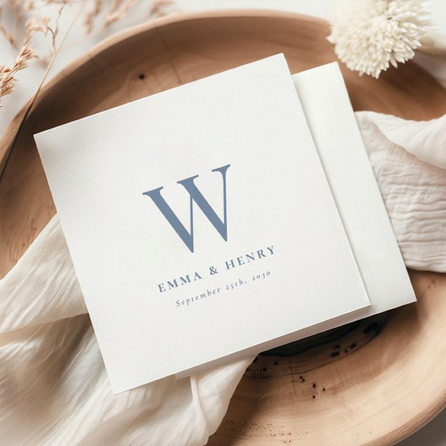 Elegant Classic Last Name Initial Wedding Serviette (Von Creator hochgeladen)