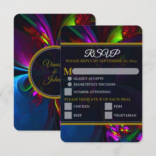 Elegant Classic Modern Floral Pattern #902 Wedding (Vorne/Hinten)