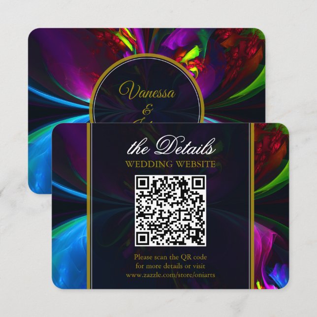 Elegant Classic Modern Floral Pattern #902 Wedding Begleitkarte (Vorne/Hinten)