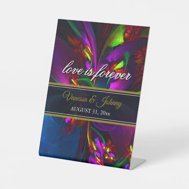 Elegant Classic Modern Floral Pattern #902 Wedding Sockelschild (Vorderseite)