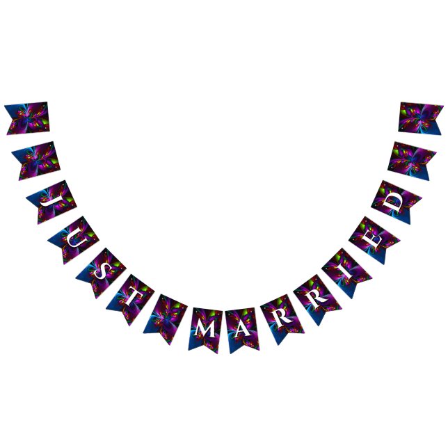 Elegant Classic Modern Floral Pattern #902 Wedding Wimpelkette (Alle)