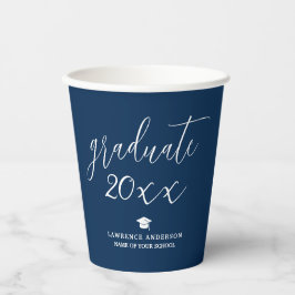 Elegant Classic Navy Blue 2024 Graduate Abschluss Pappbecher