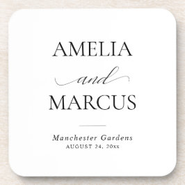 Elegant Classic Script Calligraphy Wedding Getränkeuntersetzer