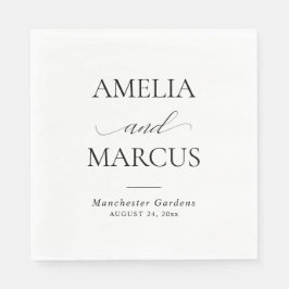 Elegant Classic Script Calligraphy Wedding Serviette