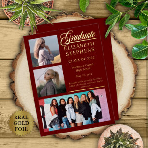 ELEGANT CLASSIY 3 FOTO VON MAROKKO GRADUIERUNG FOLIENEINLADUNG