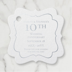 Elegant Classy 10. Hochzeitstag Geschenkanhänger