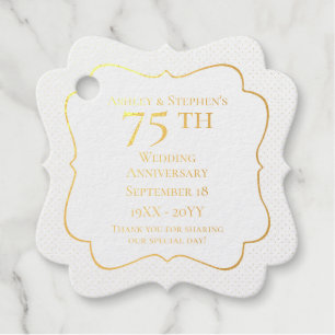 Elegant Classy 75. Wedding Anniversary Foil Gefall Geschenkanhänger