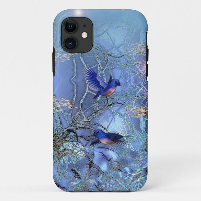 Elegant Classy Blue Birds Bluebirds Case-Mate iPhone Hülle (Rückseite)