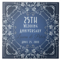 Elegant Classy Blue und Silver Wedding Jubiläum