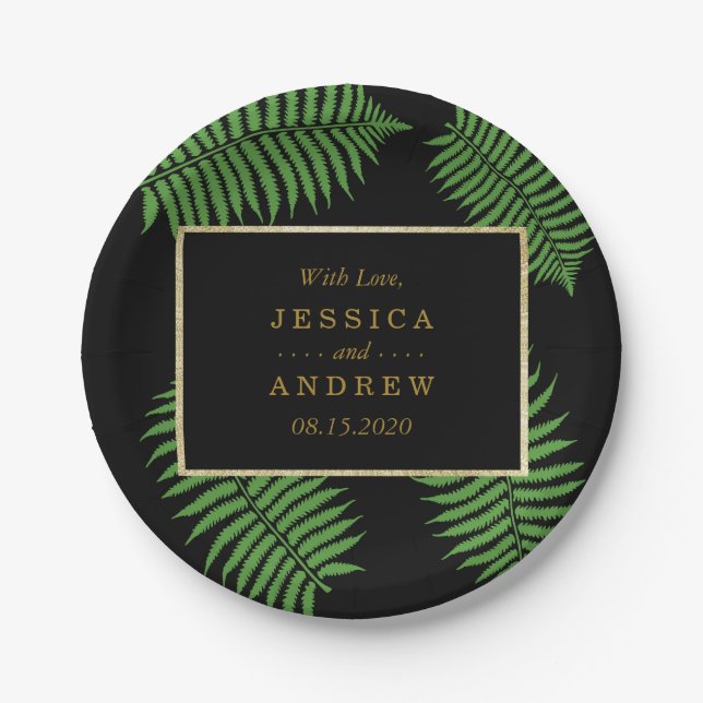 Elegant Classy Bracken Wedding Pappteller (Vorderseite)