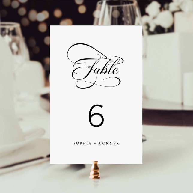 Elegant Classy Calligraphy Wedding Tischnummer (Von Creator hochgeladen)