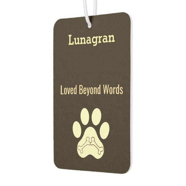 Elegant Classy DIY Pet Name Dog Mom Paw Minimalist Autolufterfrischer (Links)