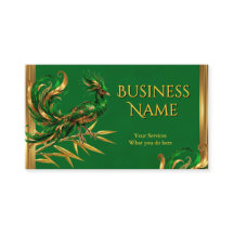 Elegant Classy Exotic Emerald Green Bird Gold