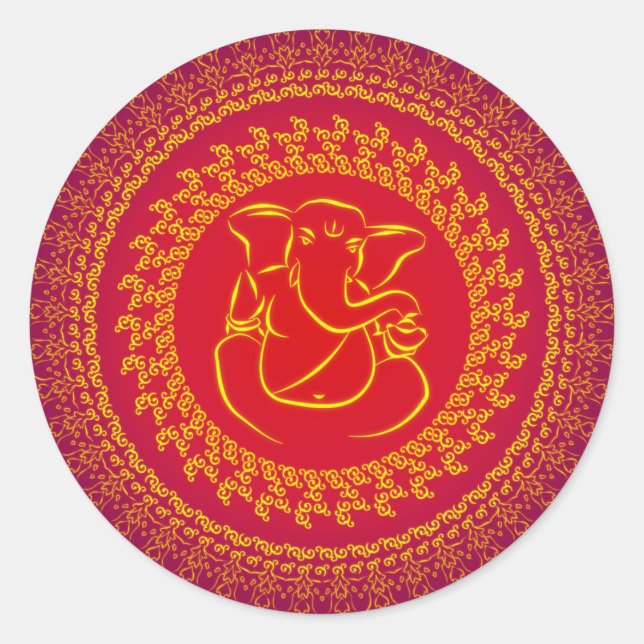 Elegant Classy Ganesh/Indian God Sticker (Vorderseite)