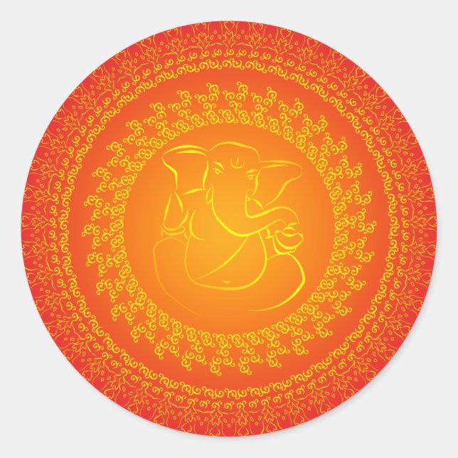 Elegant Classy Ganesh/Indian God Sticker (Vorderseite)