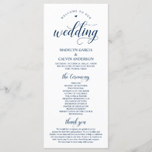 Elegant Classy Navy Blue, Hochzeitfeier Programm