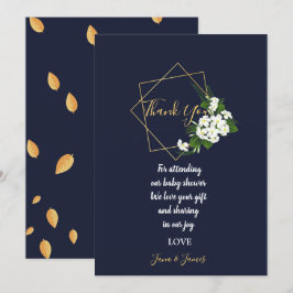 Elegant Classy Navy Geometric Vielen Dank Einladung