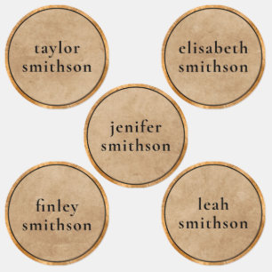 Elegant Classy Taupe Luxury Fügen Sie Ihren Namen Etiketten