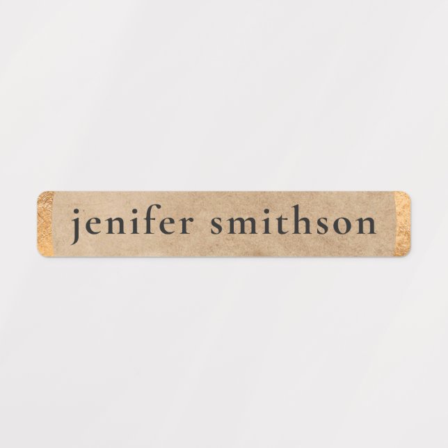 Elegant Classy Taupe Luxury Fügen Sie Ihren Namen  Etiketten (Design 3)