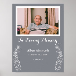Elegant Classy White Flowers In Loving Memory Poster