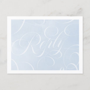Elegant Cloud Blue Sky Script Watercolor Antwort Einladungspostkarte