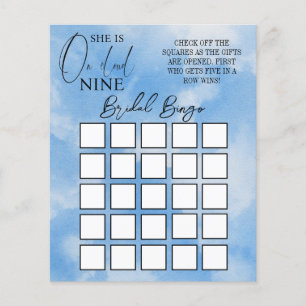 Elegant Cloud Nine Blue Brautparty Bingo Game