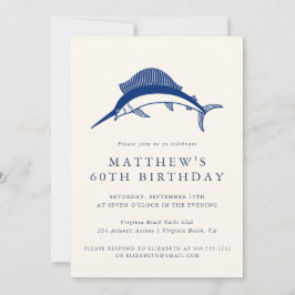 Elegant Coastal Fisherman Adult Birthday Party Einladung