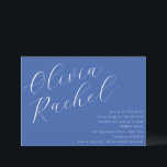 Elegant Cobalt Blue Script Minimal Bat Mitzvah Einladung<br><div class="desc">Dieses elegante Bat Mitzvah lädt zu einem modernen Design mit minimalistischer horizontaler Komposition ein, das sich perfekt für moderne Feiern eignet. Die Einladung enthält eine wunderschöne Skriptkalligraphie in knalligem Weiß, Set vor einem reichen Cobalt Blue Hintergrund und schafft so einen auffallenden und raffinierten Look. Ideal für diejenigen, die saubere Linien...</div>