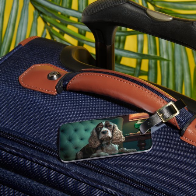 Elegant Cocker Spanel Classic Portrait Design Gepäckanhänger (Vorderseite Insitu 3)