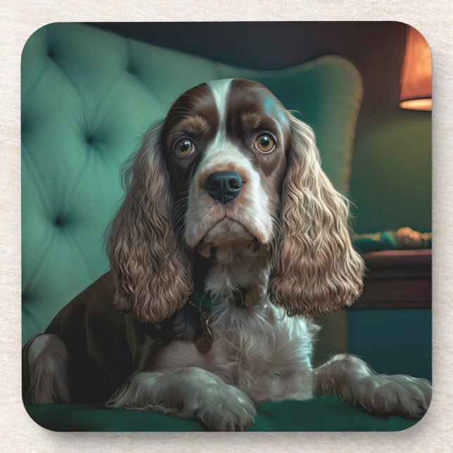 Elegant Cocker Spanel Classic Portrait Design Getränkeuntersetzer (Vorderseite)