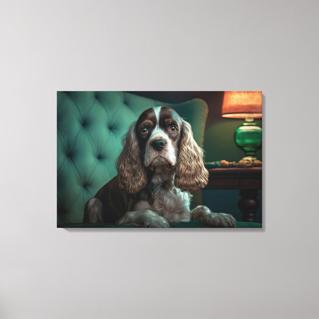Elegant Cocker Spanel Classic Portrait Design Leinwanddruck (Vorderseite)