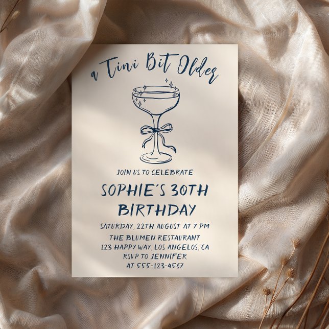 Elegant Cocktail A Tini Bit Older 30th Birthday Einladung (Von Creator hochgeladen)