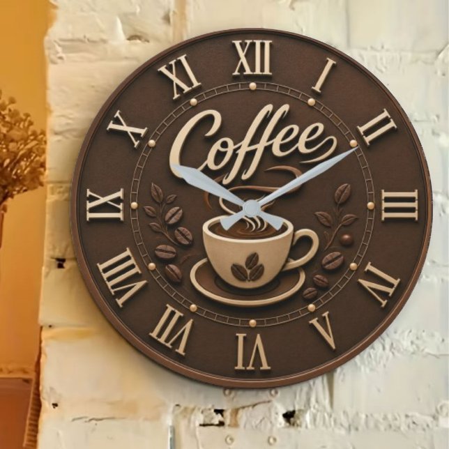 Elegant Coffee Bar Große Wanduhr (Von Creator hochgeladen)