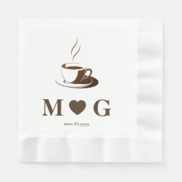 Elegant Coffee Party Wedding Coined Luncheon Serviette