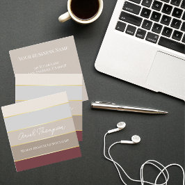 Elegant Color Stripes Personalized Business Card Quadratische Visitenkarte