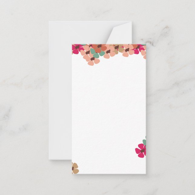 Elegant Colored Floral Greeting Card Mitteilungskarte (Vorderseite)