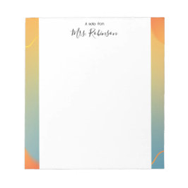 Elegant Colored Frame Teacher Notepad Notizblock