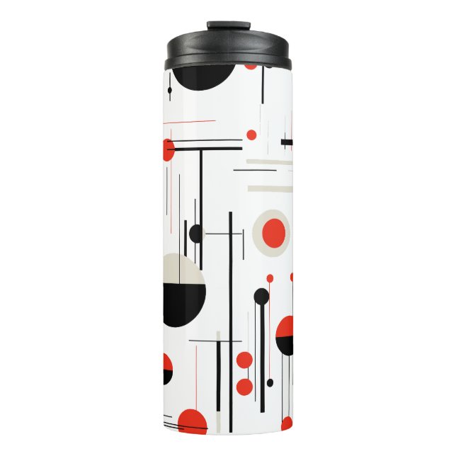 Elegant Colorful Bauhaus geometric shapes on white Thermosbecher (Vorderseite)