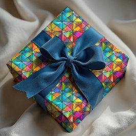 Elegant colorful geometric stained glass geschenkpapier