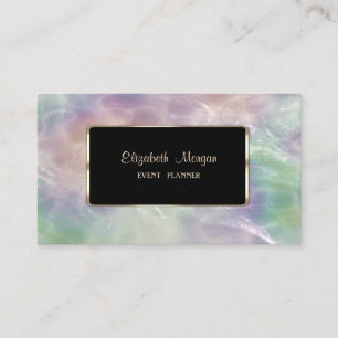 Elegant Colorful Iridescente Pearl Holographic Visitenkarte
