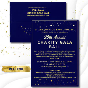 Elegant Company Charity Gala Ball Blaues Budget Folieneinladung