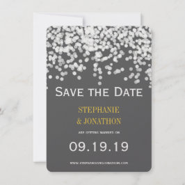 Elegant Confetti Jede Farbe angezeigt Grau gelb Save The Date