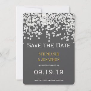 Elegant Confetti Jede Farbe angezeigt Grau gelb Save The Date