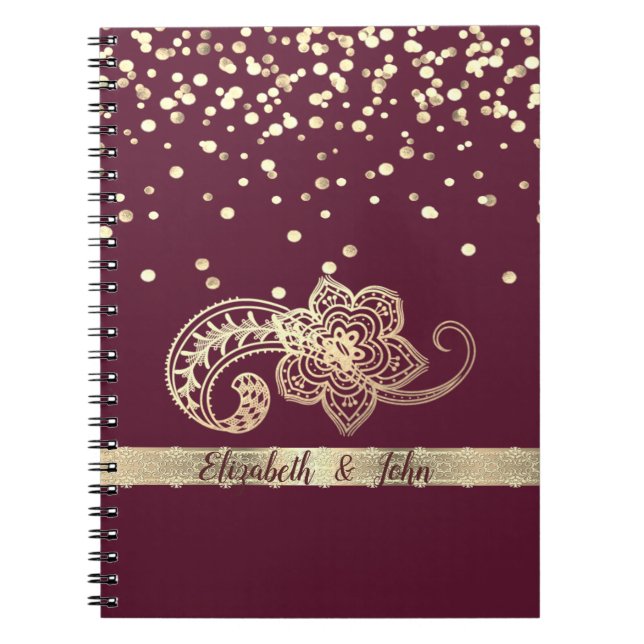 Elegant, Confetti, Lace, Gold, Paisley-Personalisi Notizblock (Vorderseite)