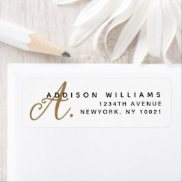 Elegant Contemporary White Gold Script Monogram