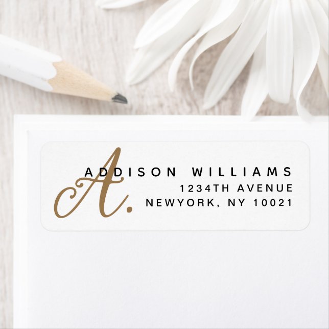 Elegant Contemporary White Gold Script Monogram (Insitu)