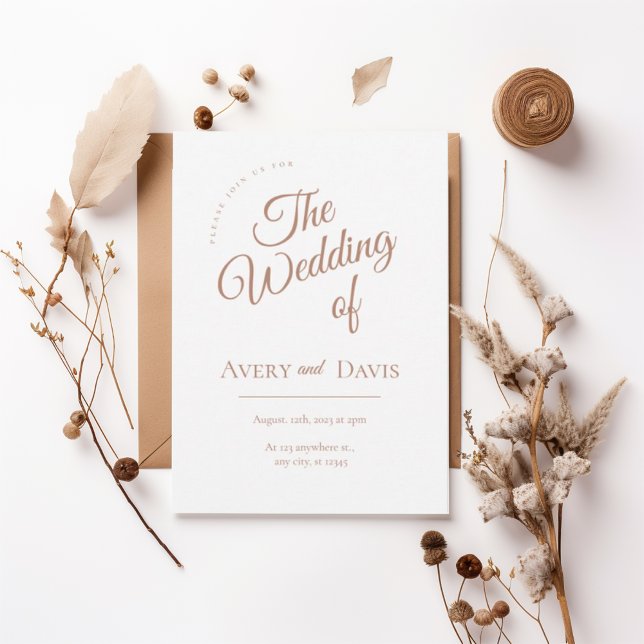 Elegant Copper Script Wedding Invitation Einladung (Von Creator hochgeladen)