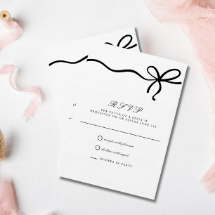 Elegant Coquette Bow Formal Wedding RSVP Karte